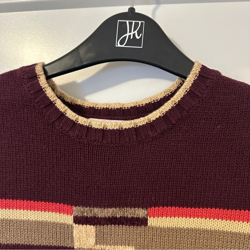 Vintage Esprit Maroon Knit Crewneck Pullover Sweater Size Small Women’s - Picture 4 of 11
